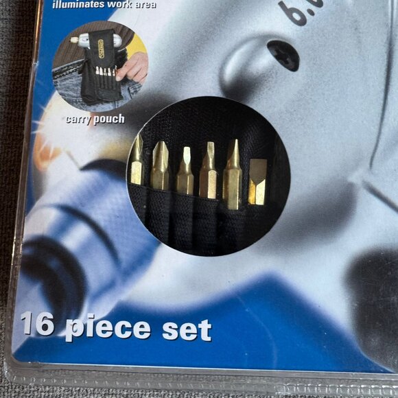 DuraPRO Palm Pro 6V Compact Lighted Cordless Screwdriver Drill 16 Piece - Picture 9 of 10